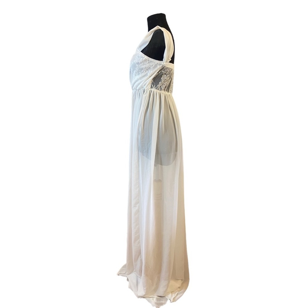 Beautiful Long Sheer Lace Dress Large - Picture 7 of 16